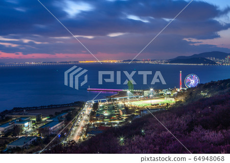 Night view of the port city from the observation deck 64948068
