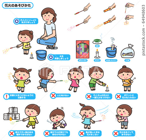 How to play fireworks and safety manners set 64948603
