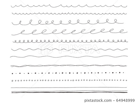Hand-painted decorative ruled set roughly drawn with a thin pen 64948999