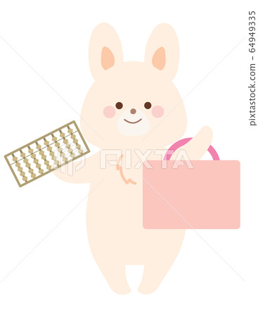 Rabbit learning an abacus Rabbit learning an abacus 64949335