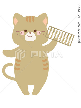 Cat with abacus 64949336
