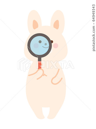 Rabbit with magnifying glass - Stock Illustration [64949343] - PIXTA
