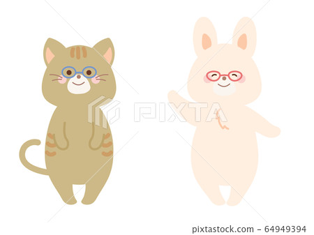 貓和兔子戴著眼鏡 貓和兔子戴著眼鏡 64949394