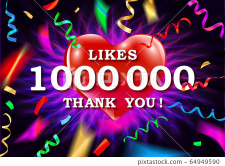 1,000,000 likes thank you banner - Stock Illustration [64949590] - PIXTA