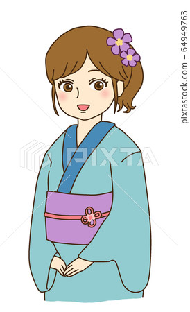 A woman in a yukata A woman in a yukata 64949763
