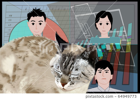 遠程辦公圖像在家裡 遠程辦公圖像在家裡 64949773