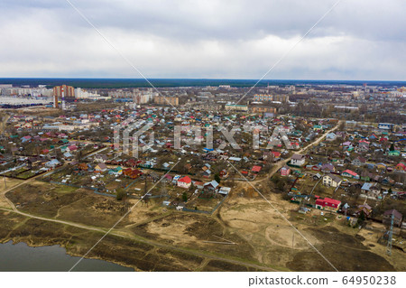 Aerial view of the city of Ivanovo on a spring 64950238