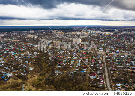 Aerial view of the city of Ivanovo on a spring 64950239