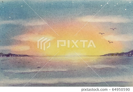 在夏天的日落海灘 在夏天的日落海灘 64950590