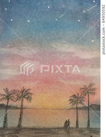 Tropical evening seaside Tropical evening seaside 64950592