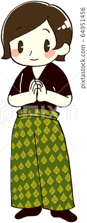 Thai massage therapist-stock illustration (gassho) Thai massage therapist-stock illustration (gassho) 64951456