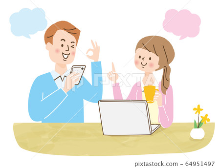 PC Young couple Couple smile balloon PC Young couple Couple smile balloon 64951497