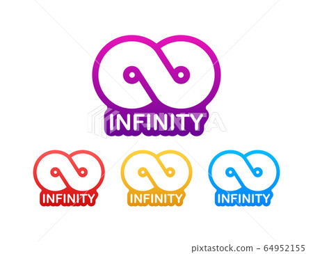Infinity in abstract style on white background. Round logo. Future concept. Vector stock illustration. 64952155