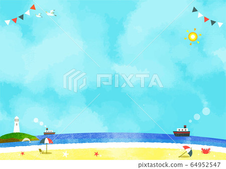 Sea background material watercolor texture 64952547