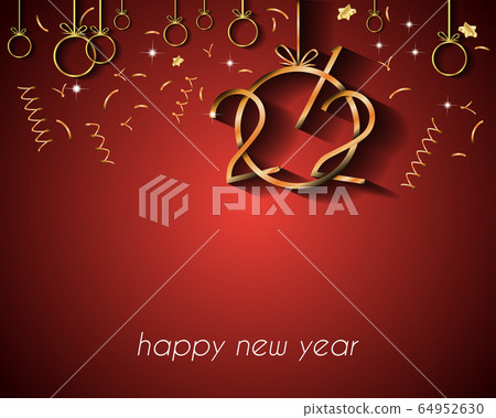 2021 Happy New Year background for your seasonal invitations, festive posters, greetings cards. 64952630