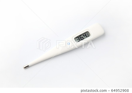 在白色背景隔絕的電子溫度計 64952908