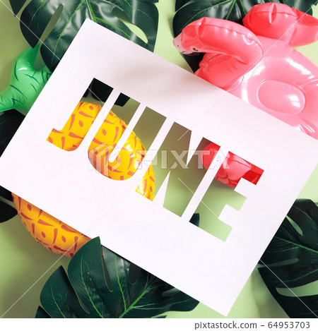 Exotic fruits made of paper on green background Exotic fruits made of paper on green background 64953703