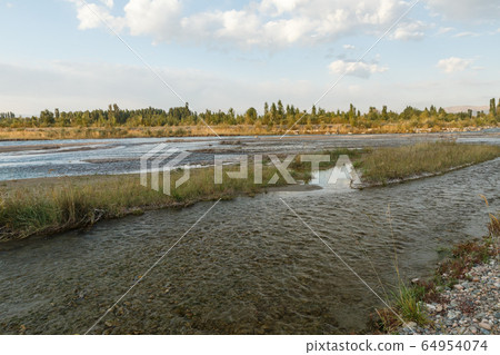 Chu River, border between Kazakhstan and Chu River, border between Kazakhstan and 64954074