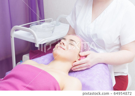 Preparation of the client for buccal massage. Preparation of the client for buccal massage. 64954872