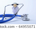 Male doctor and stethoscope in clinic office as medical concept. 64955071