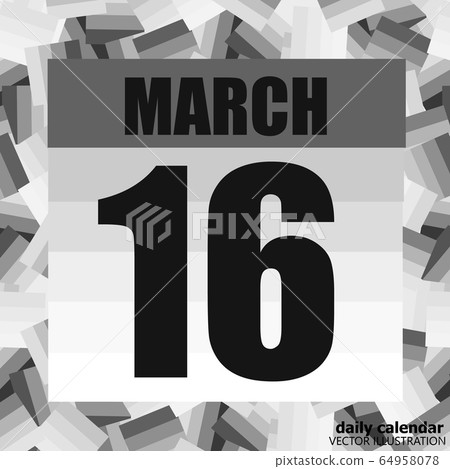 March 16 icon. For planning important day. Banner for holidays and special days. Sixteenth of march. March 16 icon. For planning important day. Banner for holidays and special days. Sixteenth of march. 64958078