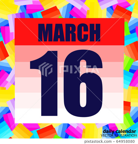 March 16 icon. For planning important day. Banner for holidays and special days. Sixteenth of march. March 16 icon. For planning important day. Banner for holidays and special days. Sixteenth of march. 64958080