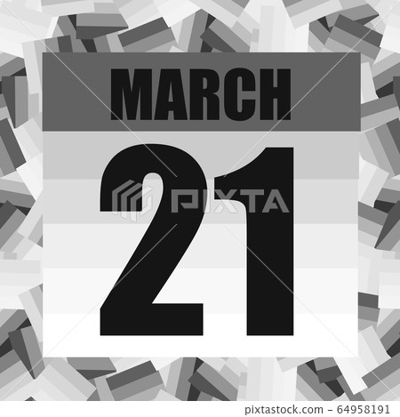 March 21 icon. For planning important day. Banner for holidays and special days. March thirty-first. 64958191