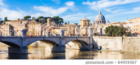 Rome Coupola wide of Tiber and St. Peter's Basilica Rome Coupola wide of Tiber and St. Peter's Basilica 64959367