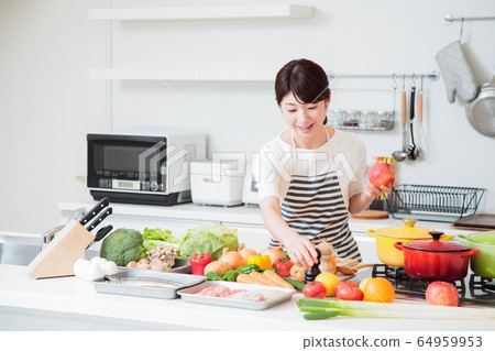 廚房美食女士家庭主婦烹飪課生活方式 64959953