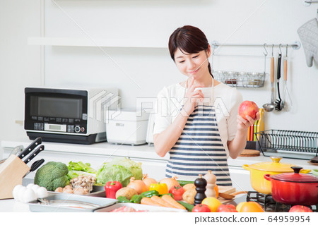 廚房美食女士家庭主婦烹飪課生活方式 64959954