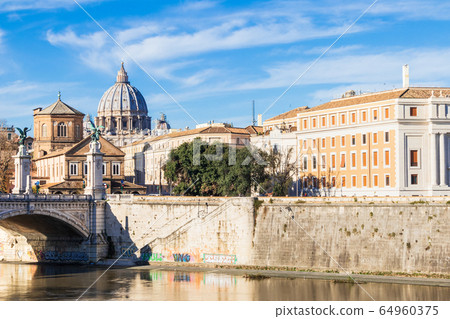 Rome Tupele and cupola of St. Peter's Basilica 64960375