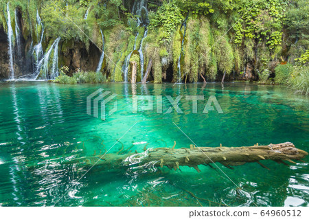Plitvice Lakes, Croatia Waterfall. Amazing Place. Plitvice Lakes, Croatia Waterfall. Amazing Place. 64960512