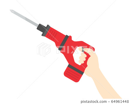 Illustration with an electric screwdriver Illustration with an electric screwdriver 64961448