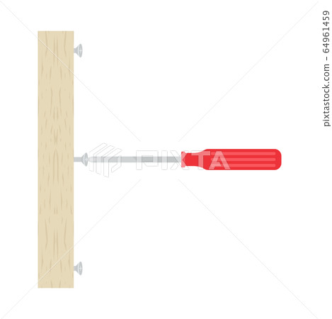 Illustration of turning a screw with a screwdriver Illustration of turning a screw with a screwdriver 64961459