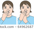 Woman using nasal drops 64962687