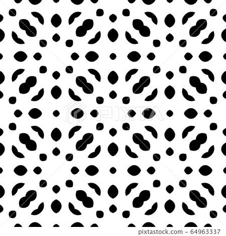 Black and white seamless pattern, texture, floral geometric design, retro, vintage ornament Black and white seamless pattern, texture, floral geometric design, retro, vintage ornament 64963337