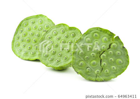 Lotus seeds green Isolated on white background Lotus seeds green Isolated on white background 64963411