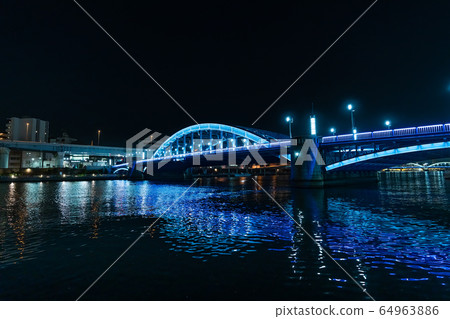 S田川露台的東京城市景觀夜景 64963886