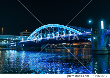 S田川露台的東京城市景觀夜景 64963887