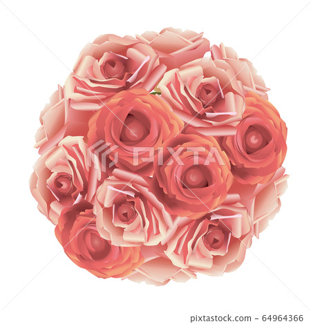 圓形束玫瑰花 圓形束玫瑰花 64964366