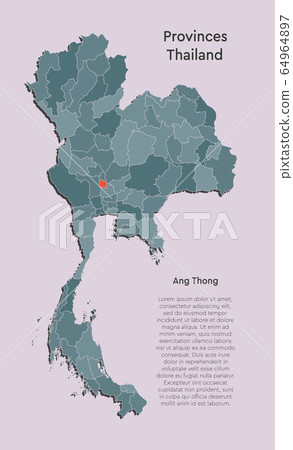 Ang Thong Thailand Map Asia Country Thailand Map And Province Ang Thong - Stock Illustration  [64964897] - Pixta