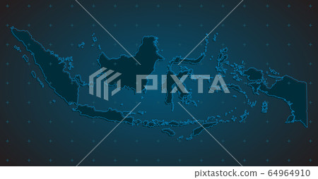 Indonesia map, Asia country map vector template 64964910