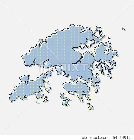 Creative vector Hong Kong country map made of dots 64964912