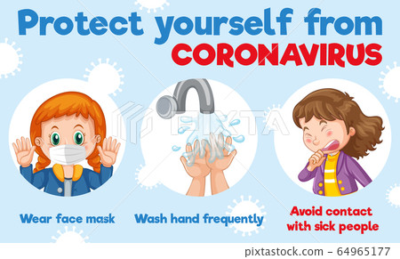 Coronavirus poster design with ways to protect Coronavirus poster design with ways to protect 64965177