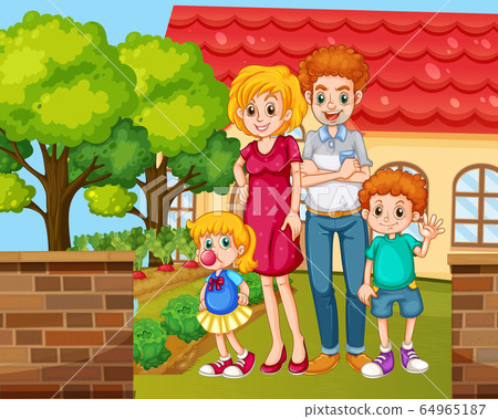 Scene with people in family relaxing at home Scene with people in family relaxing at home 64965187