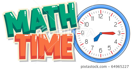 Font design for word math time with big clock in Font design for word math time with big clock in 64965227