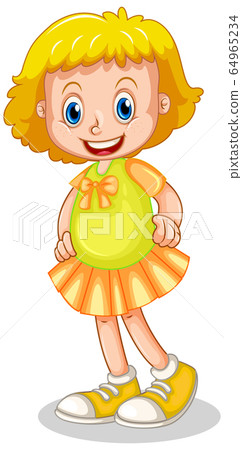 Cute girl smiling on white background Cute girl smiling on white background 64965234