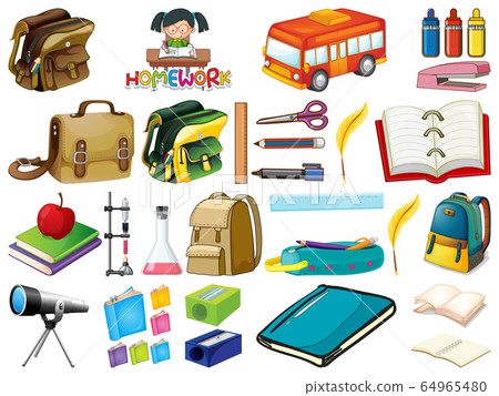 Set of school element Set of school element 64965480