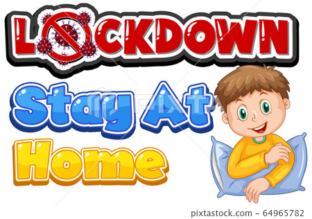 Coronavirus poster design for word lockdown with 64965782