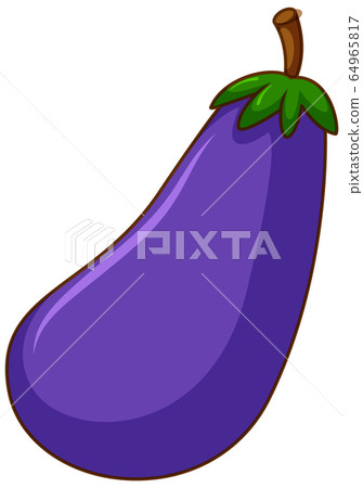 One eggplant on white background 64965817